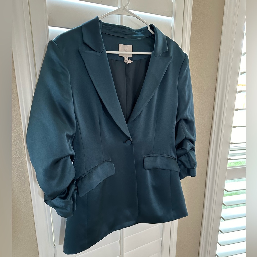 Cinq A Sept Cheyenne Satin Blazer in Onyx Size 10